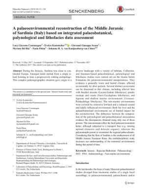 A Palaeoenvironmental Reconstruction of the Middle Jurassic of Sardinia (Italy) Based on Integrated Palaeobotanical, Palynological and Lithofacies Data Assessment