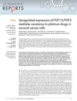 Upregulated Expression of FGF13/FHF2 Mediates Resistance To