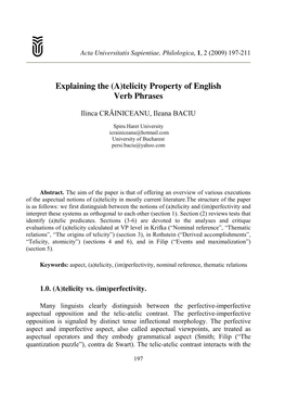 (A)Telicity Property of English Verb Phrases