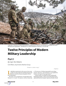 Twelve Principles of Modern Military Leadership Part I by Capt