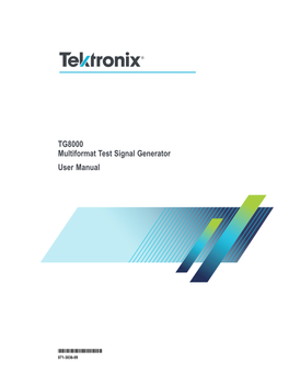 TG8000 Multiformat Test Signal Generator User Manual I Table of Contents
