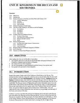 Unit 35 Kingdoms in the Deccan and South India