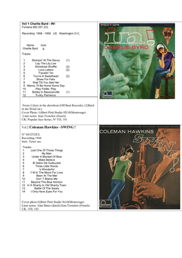 Vol.2 Coleman Hawkins –SWING !