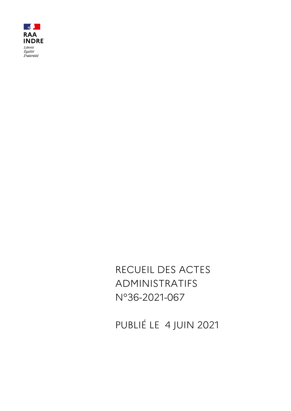 Recueil Des Actes Administratifs N°36-2021-067