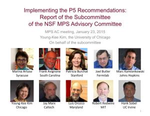 Report of the Subcommittee of the NSF MPS Advisory Committee