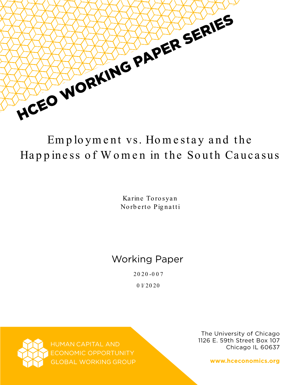 Employment Vs. Homestay and the Happiness of Women in the South Caucasus