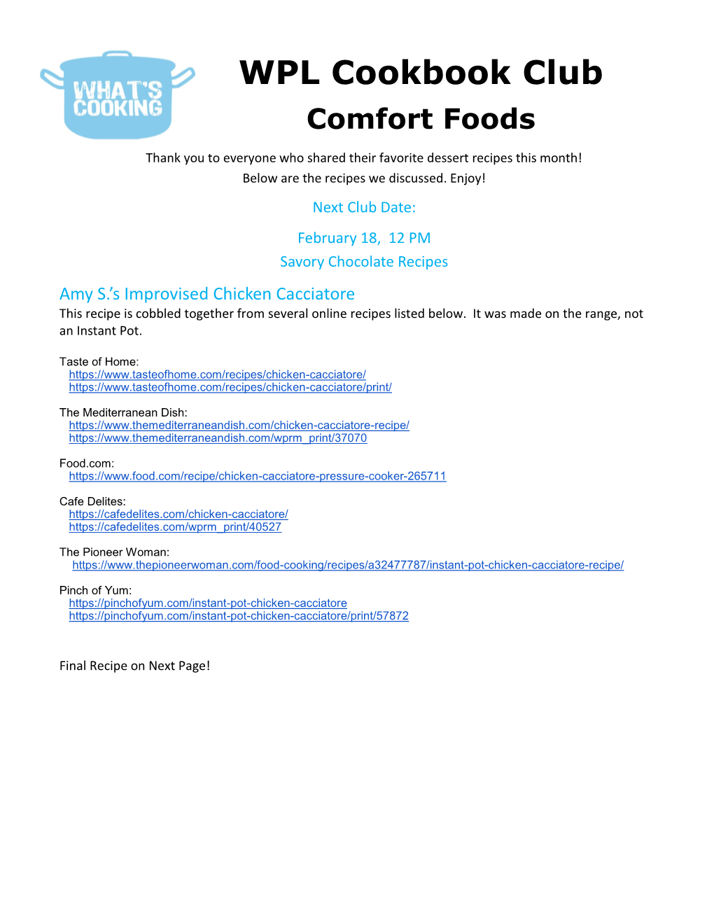 Comfort Foods