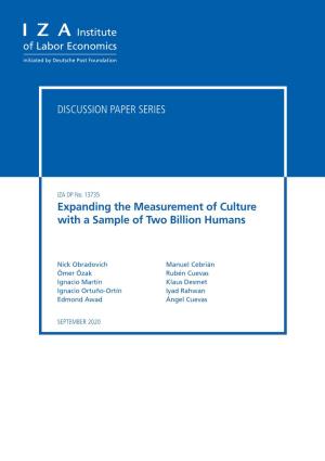 Expanding the Measurement of Culture with a Sample of Two Billion Humans