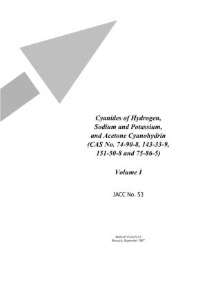 Cyanides of Hydrogen, Sodium and Potassium, and Acetone Cyanohydrin (CAS No