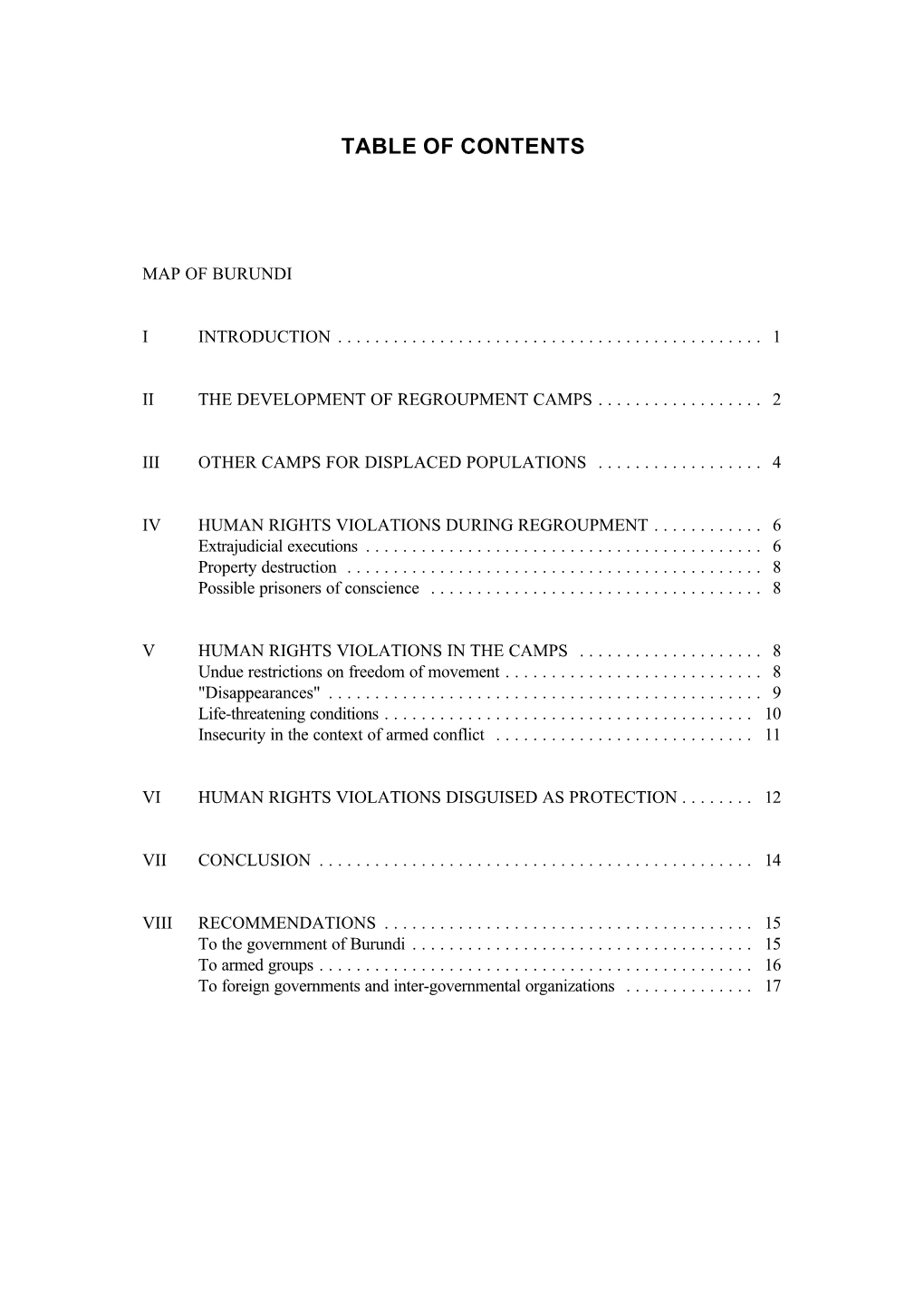 Table of Contents