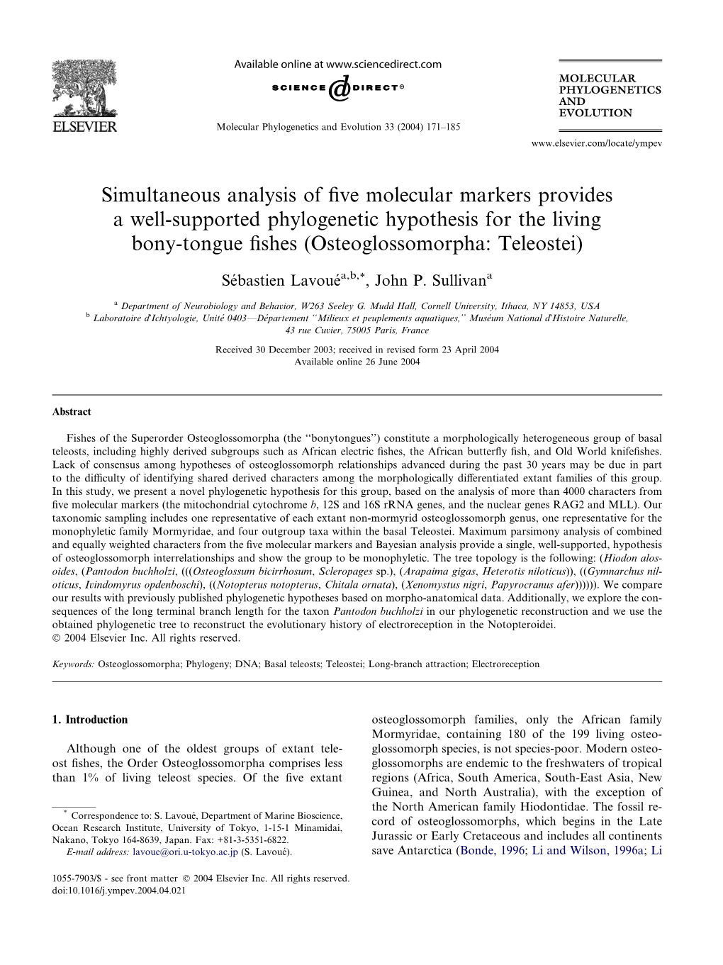 Simultaneous Analysis of Five Molecular Markers Provides a Well