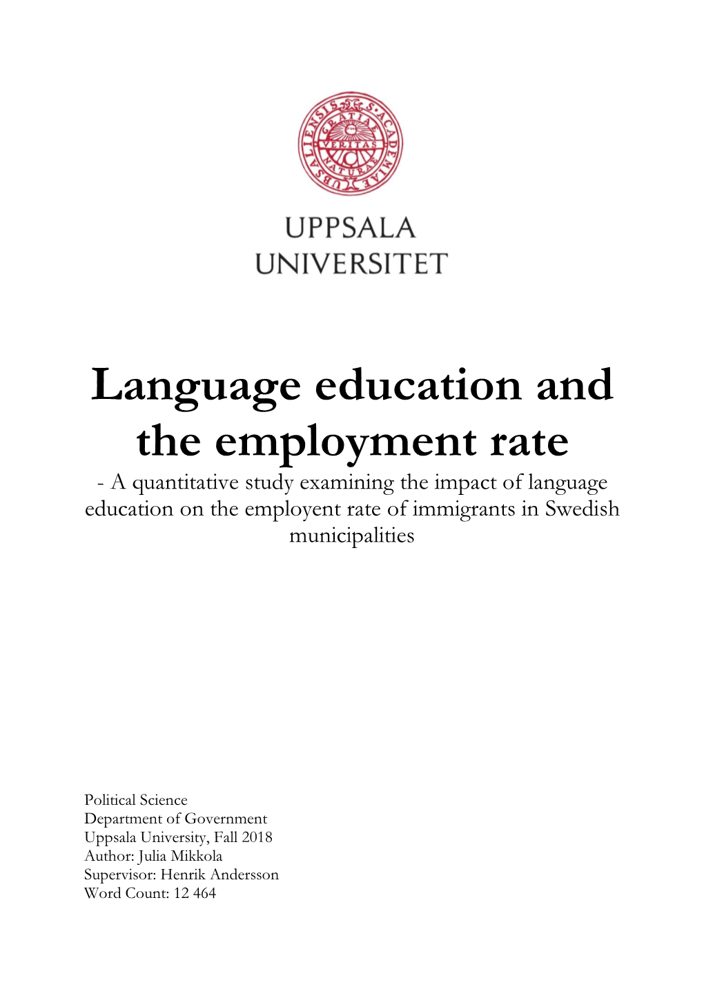 Language Education and the Employment Rate