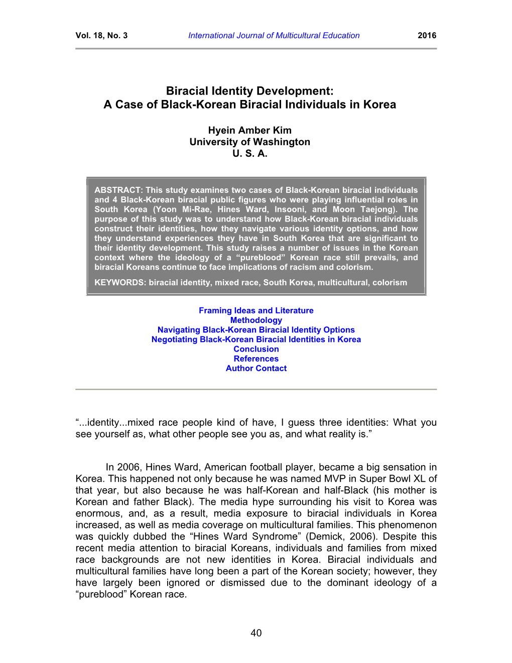 A Case of Black-Korean Biracial Individuals in Korea