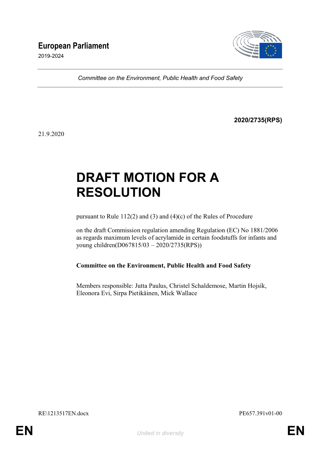 En En Draft Motion for a Resolution