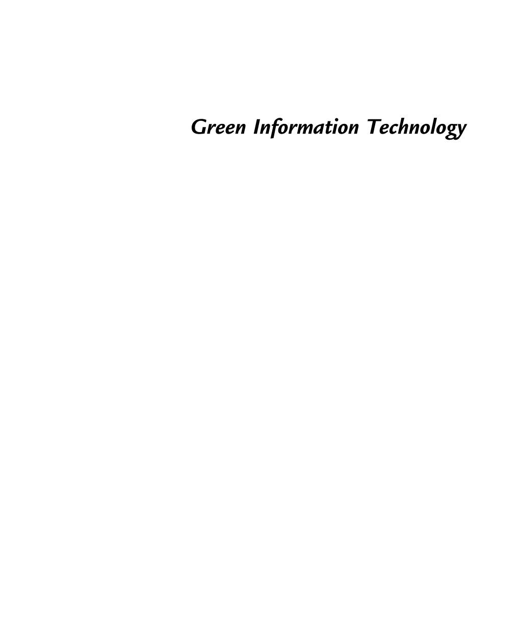 Green Information Technology Green Information Technology a Sustainable Approach
