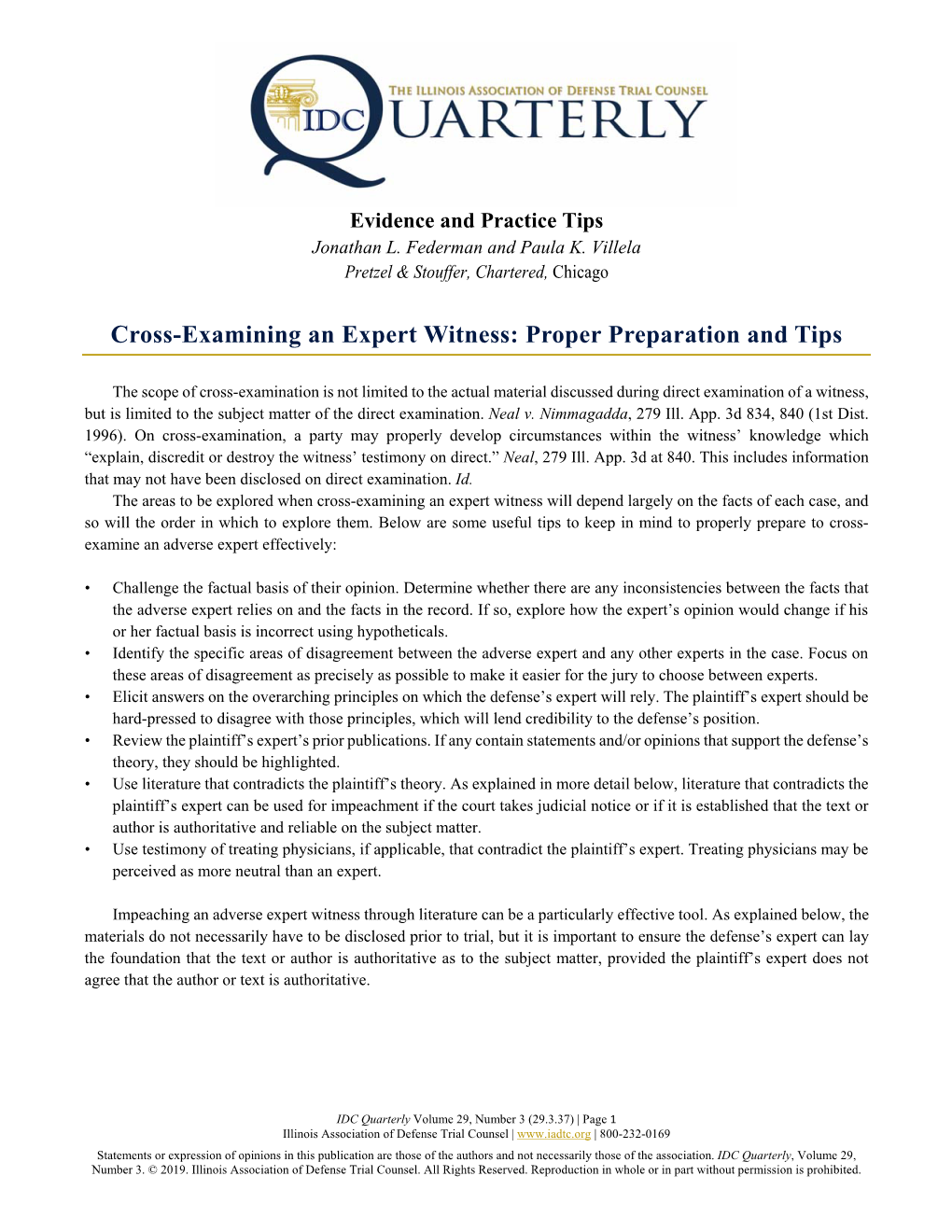 Cross-Examining an Expert Witness: Proper Preparation and Tips