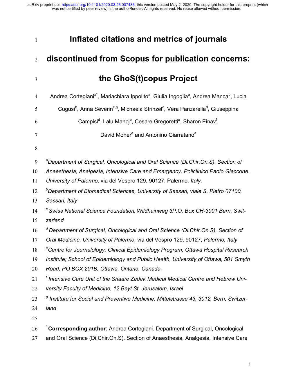 Inflated Citations and Metrics of Journals Discontinued from Scopus