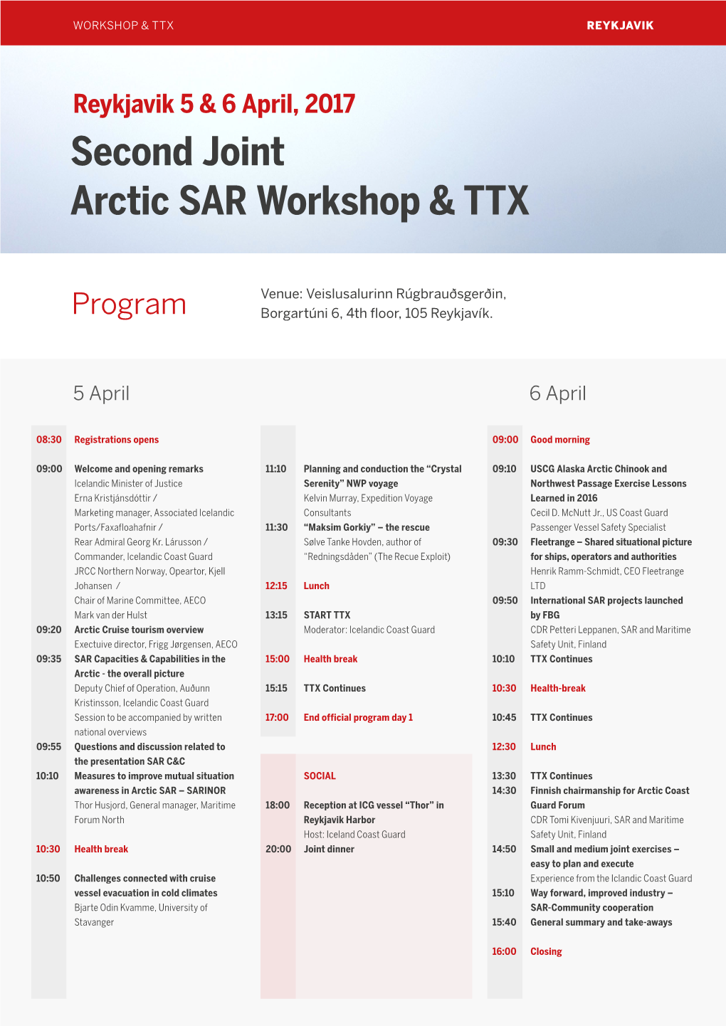 Second Joint Arctic SAR Workshop &