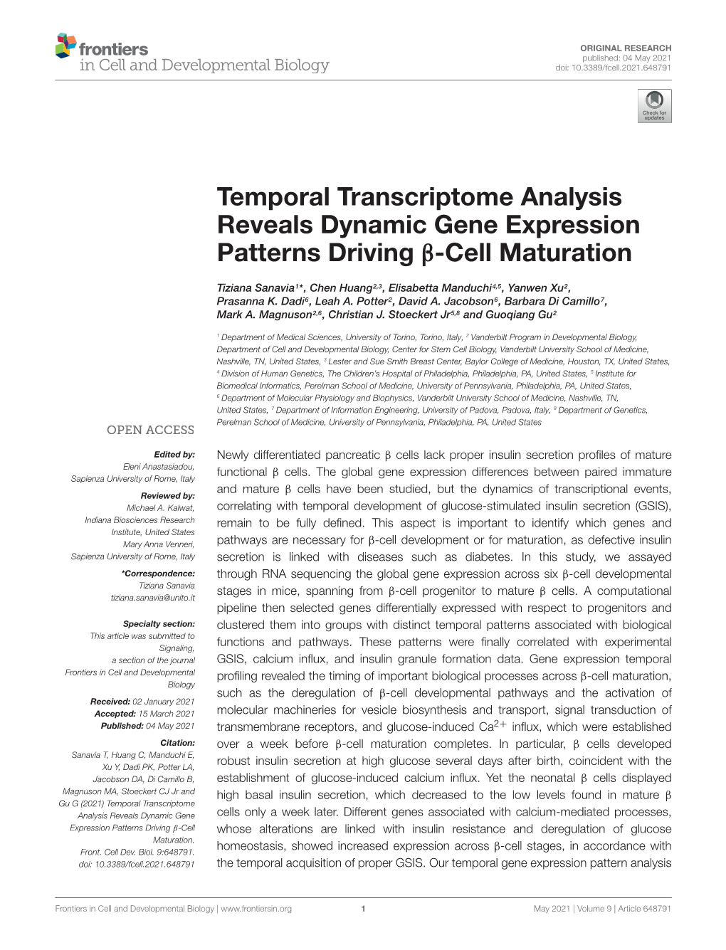 Temporal Transcriptome Analysis Reveals Dynamic Gene Expression Patterns Driving Β-Cell Maturation