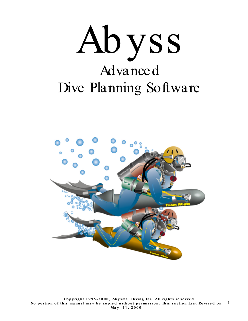 Advanced Dive Planning Software