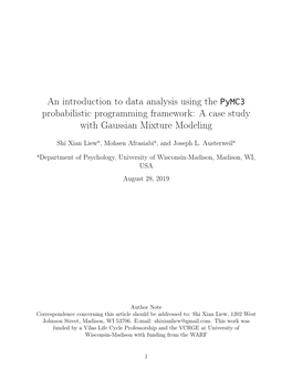 An Introduction to Data Analysis Using the Pymc3 Probabilistic Programming Framework: a Case Study with Gaussian Mixture Modeling