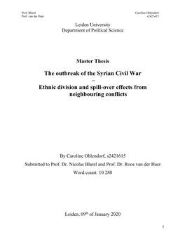 The Outbreak of the Syrian Civil War – Ethnic Division and Spill-Over Effects from Neighbouring Conflicts