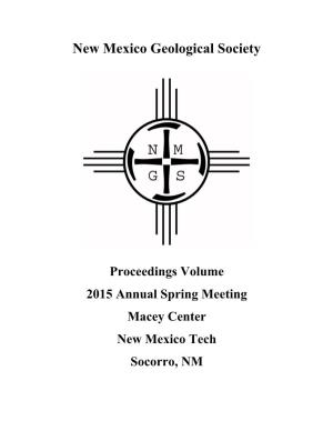 2015 Annual Spring Meeting Macey Center New Mexico Tech Socorro, NM