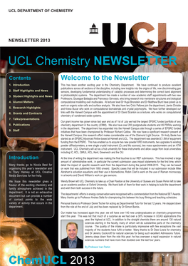 UCL Chemistry NEWSLETTER