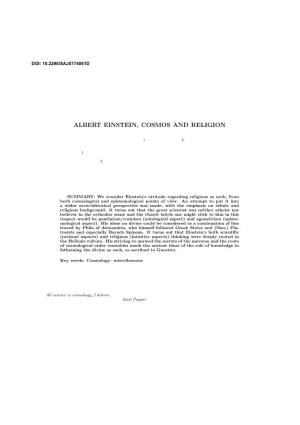 Albert Einstein, Cosmos and Religion