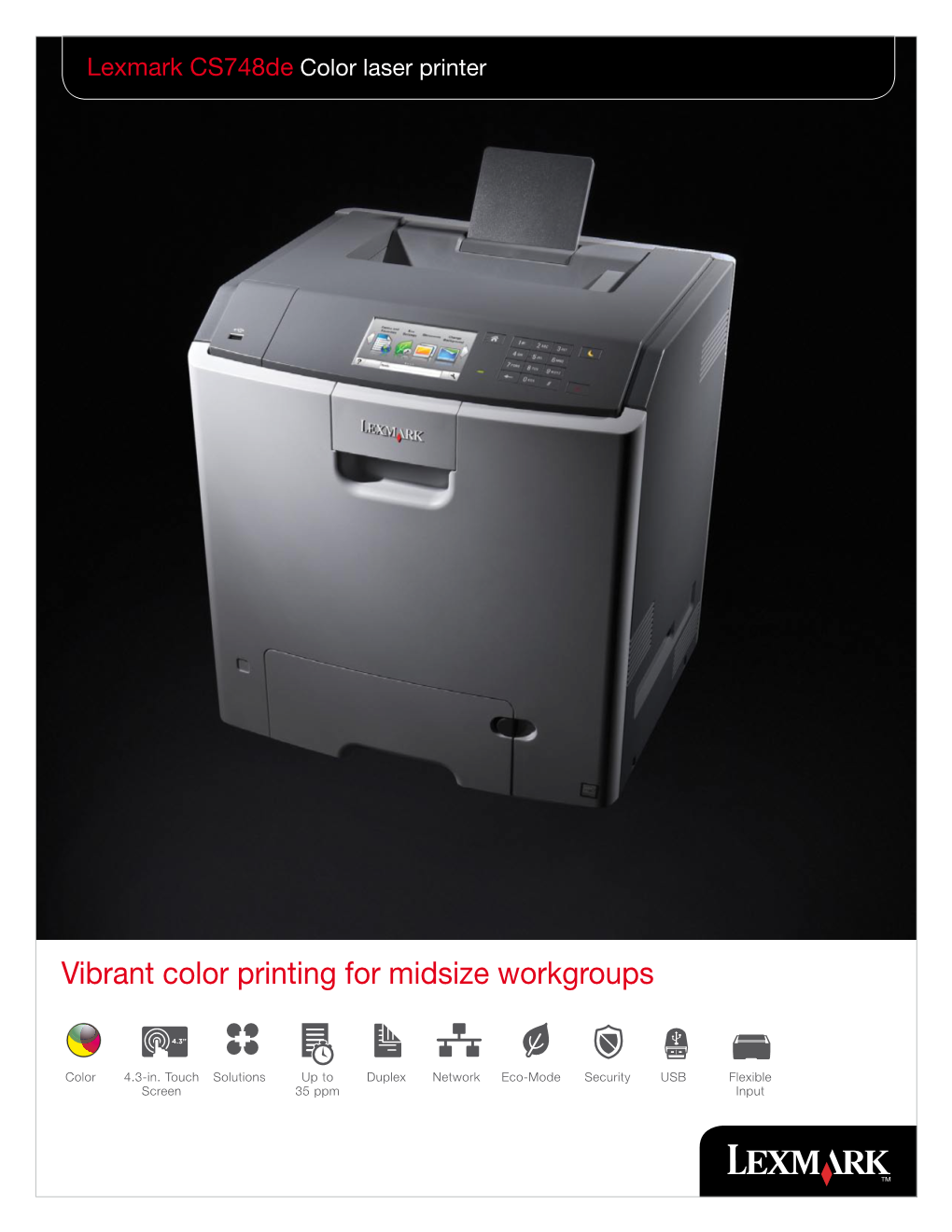 Lexmark Cs748de Color Laser Printer