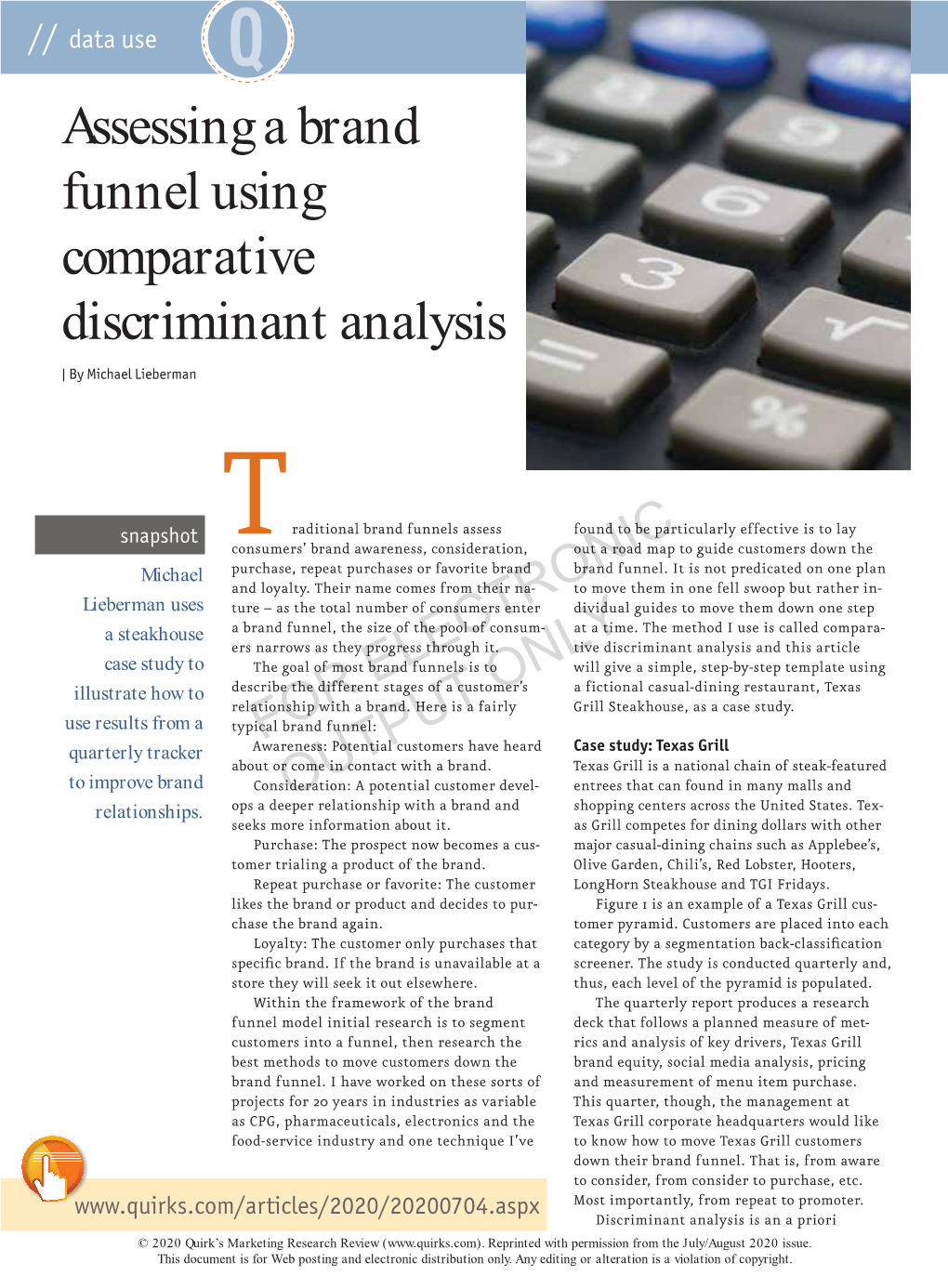 Assessing a Brand Funnel Using Comparative Discriminant Analysis | by Michael Lieberman