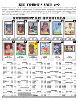Kit Young's Sale #9 Superstar Specials