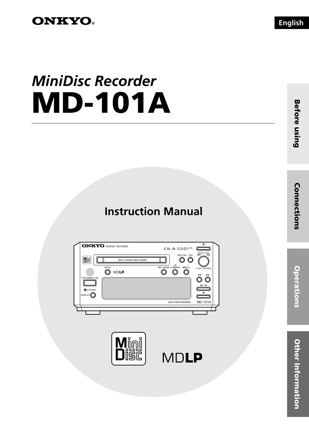 Minidisc Recorder MD-101A Before Using