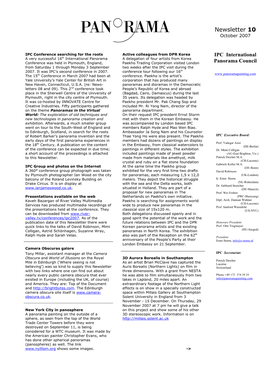 Newsletter 10 October 2007