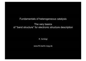 “Band Structure” for Electronic Structure Description