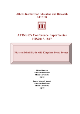 ATINER's Conference Paper Series HIS2015-1817