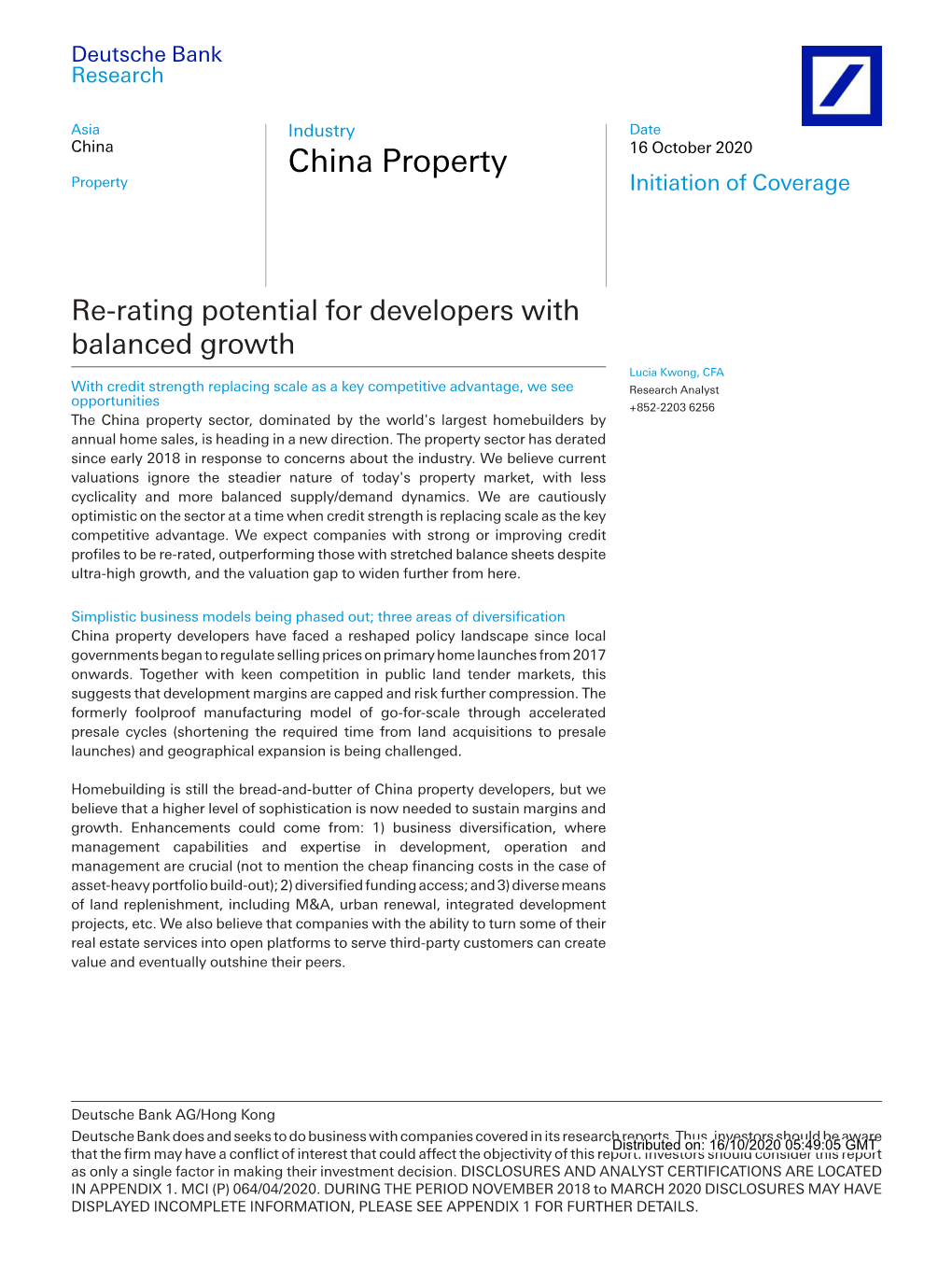 China Property Property Initiation of Coverage