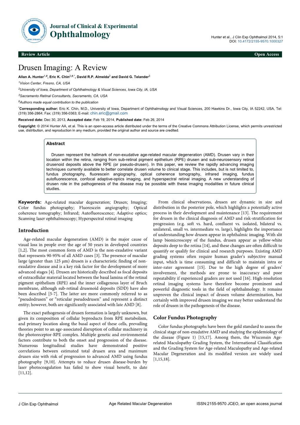 Drusen Imaging: a Review Allan A