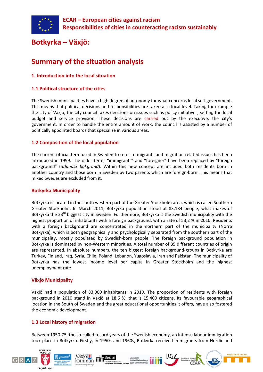 ECAR Summary Situation Analysis Botkyrka