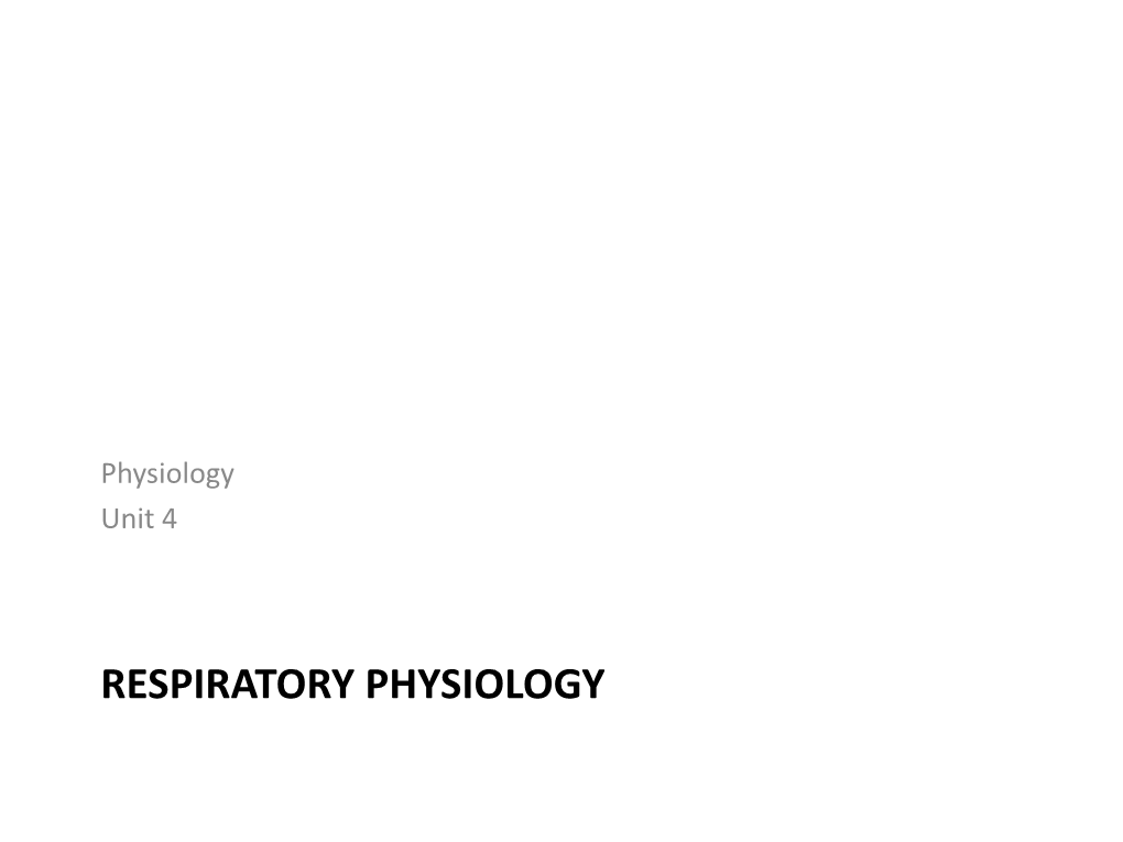 RESPIRATORY PHYSIOLOGY in Physiology Today Respiration
