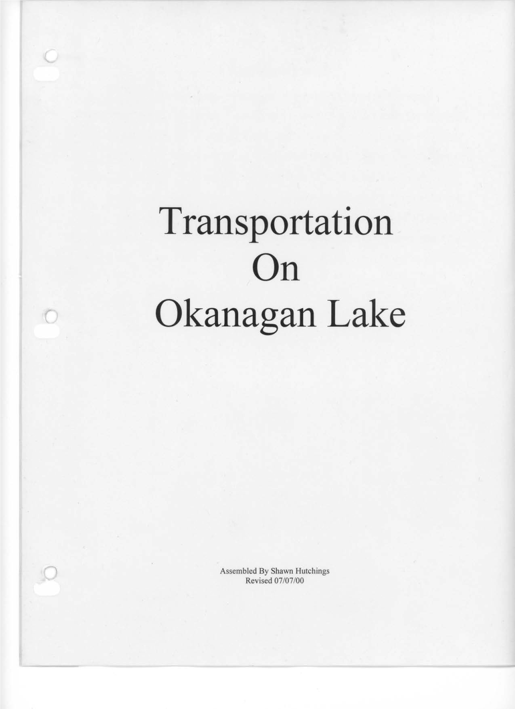 Okanagan Lake Transportation