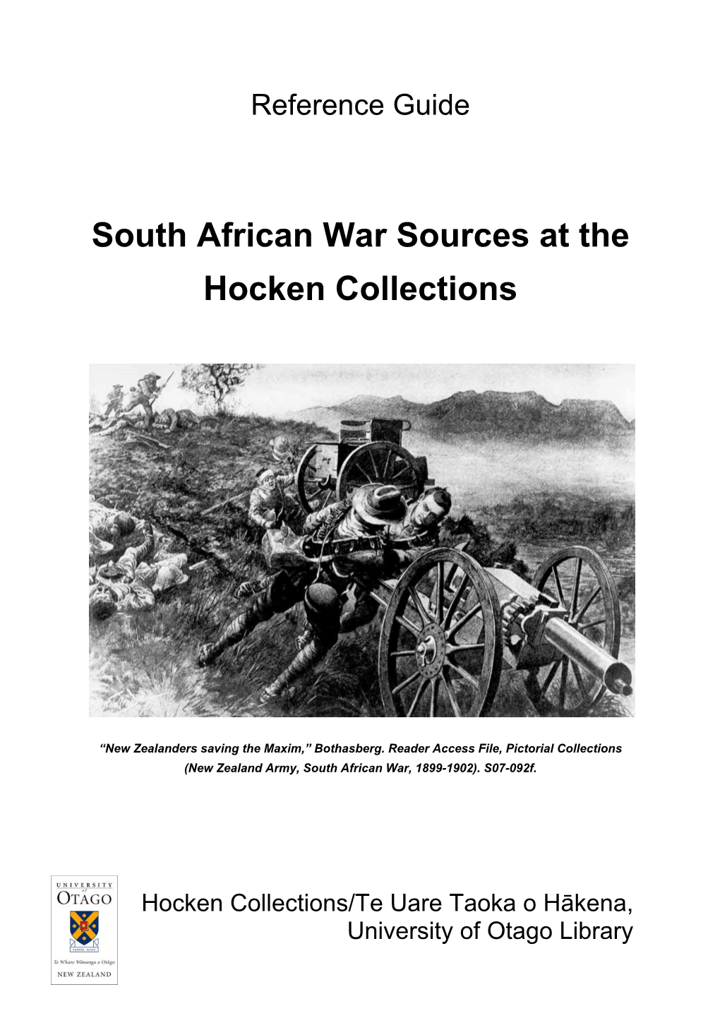 South African War Sources at the Hocken Collections