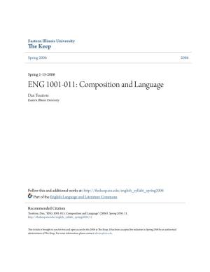 ENG 1001-011: Composition and Language Dan Tessitore Eastern Illinois University