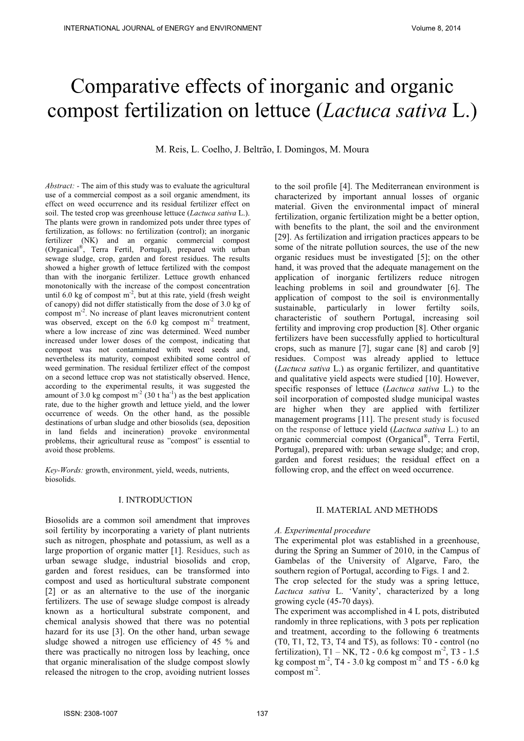 Comparative Effects of Inorganic and Organic Compost Fertilization on Lettuce (Lactuca Sativa L.)