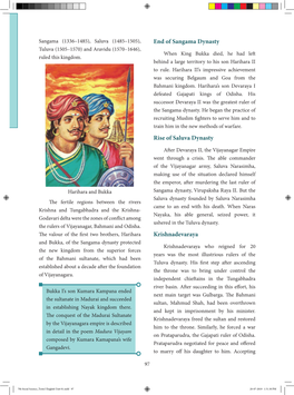 End of Sangama Dynasty Rise of Saluva Dynasty Krishnadevaraya