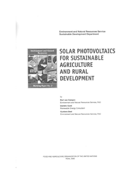 Solar Photovoltaics for Sustainable Agriculture and Rural Development by B