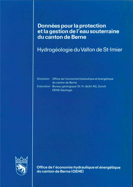 Hydrogéologie Du Vallon De St-Imier Le Lien S'ouvre Dans Une Nouvelle