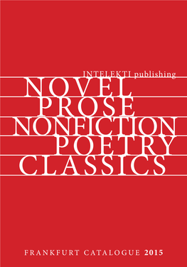 Intelekti Publishing Novel Prose Nonfiction Poetry Classics