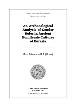An Archaeological Analysis of Gender Roles in Ancient Nonliterate Cultures of Eurasia