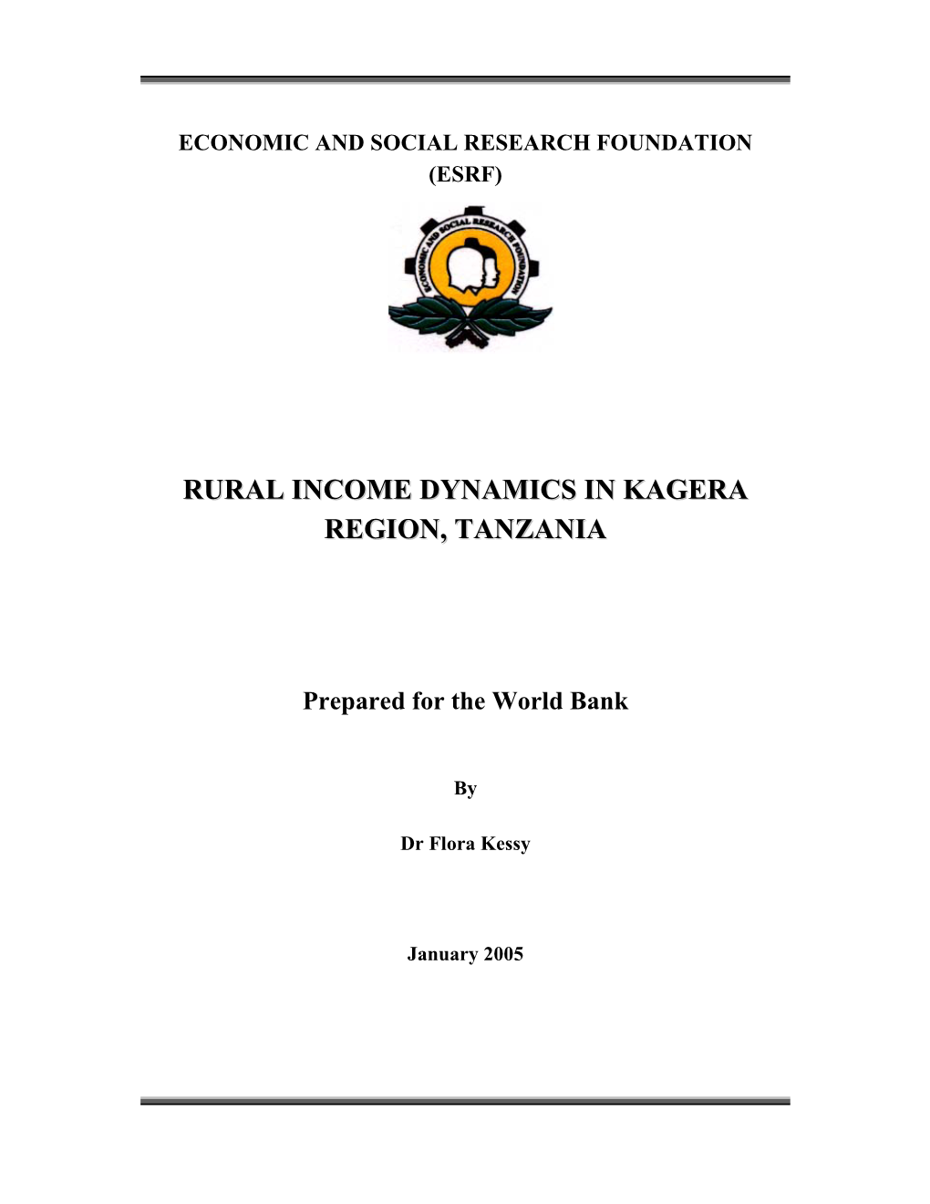 Rural Income Dynamics in Kagera Region, Tanzania